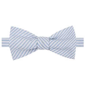 Jacob Alexander Men's Seersucker Striped Pattern Self-Tie Bow Tie - Baby Blue