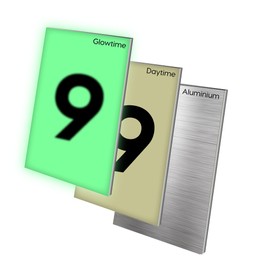 House Numbers for Outside Light Up Solar - Solar House Numbers for Outside on Mailbox or Sign - Glow In The Dark Lighted Number 9 - Illuminated for Easy Address Discovery