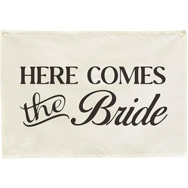 Bachelorette Party Wall Decor -Bridal Shower Gift for Bride-Welcome Decoration - Wedding Decoration Accessories-Hanging Rectangle Banner Flag Poster Wall Decor-Here Comes The Bride-28.5"L×20"W