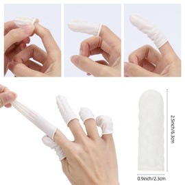 LoveBB 400 Pcs Latex Finger Cots, Disposable Finger Tips Rubber Protector Fingertip Gloves, Anti-Static (Large)