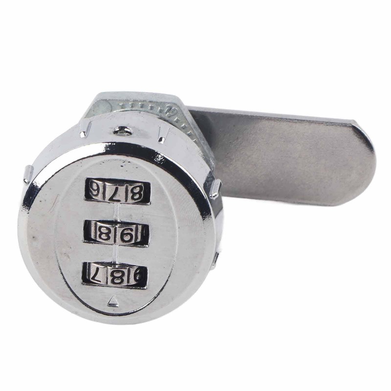 QANYEGN 3 Digit Combination Cam Lock, Silver Cabinet Security Password