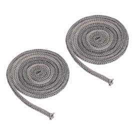 PATIKIL 3/8"x 86" Wood Stove Gasket, 2Pcs Graphite Fiberglass Round High-Temperature Resistance Seal Rope Replacement for Stoves Fireplace Door, Black