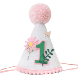 KOJIN Flower-Themed 1st Birthday Hat，Floral Crown For Baby's First Birthday，Wild Flower First Birthday Hat And Decor，Boho Floral Crown For Princess Birthday，Daisy 1st Birthday Hat For Girls