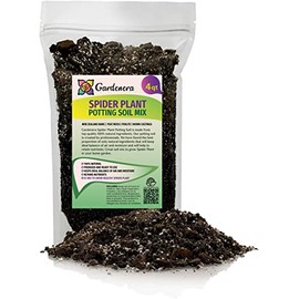 Premium Spider Plant Potting Mix by GARDENERA - Ideal Soil Blend for Repotting and Growing Spider Plants (4 Quart)