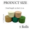 5 Rolls Crepe Paper Streamers Streamers Party Decorations Olive Green