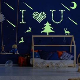 Glow in The Dark Stars for Ceiling,209PCS Stars for Ceiling with Ultra Brighter Glow Moons Wall Decor, Kids Room Decor for Girls and Boys, 3D Glow Stars and Moon for Starry Sky,for Christmas Decor