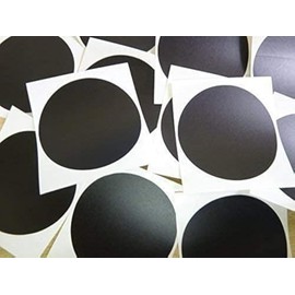 65mm (2.6") Round Circular Colour Code Stickers - Packs of 25 Large Coloured Circles, Sticky Labels - 32 Colours Available (Black)