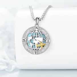 Grmdit Airplane Necklace 925 Sterling Silver Airplane Pendant Necklace Airplane Jewelry Gifts for Women Men, Medium, Sterling Silver, No Gemstone