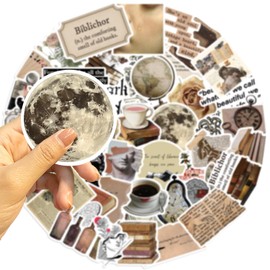 50 PCS Dark Academia Stickers Vintage Gothic Style Stickers for Journals, Laptops, Water Bottles, Scrapbooking, Art Crafts