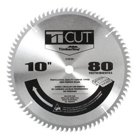 Timberline - Ti-Cut Saw 10"/80T -5 Deg Tcg (10181)