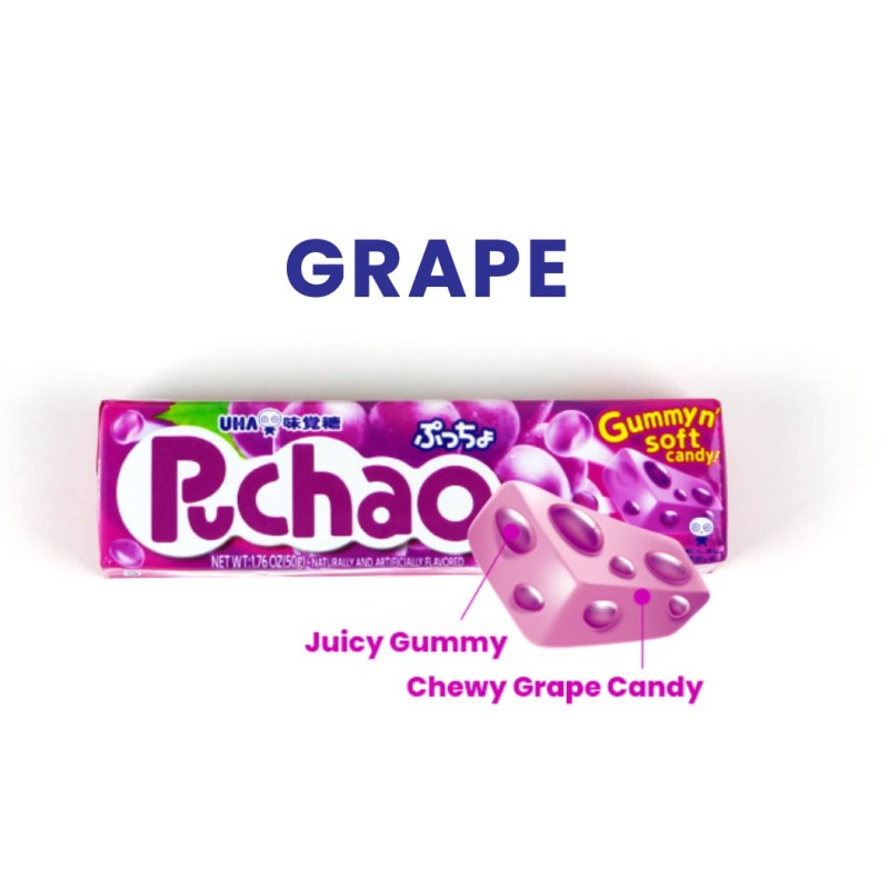 Uha Mikakuto Japan Puchao Chewy Candy 6 Pack Variety Combo