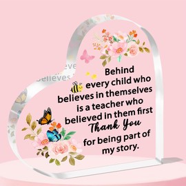 JETTOP Teacher Gifts for Women Teacher Appreciation Gifts Thank You Teacher Gifts for Women Acrylic Plaque Behind Every Child