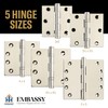 Embassy Solid Brass Door Hinges - 3 x 3 Inch,