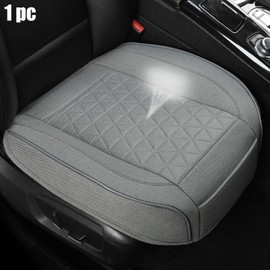 West Llama Linen Front Car Seat Cover Protector Anti-Slip Bottom Seat Cover Fits 95% of Vehicles,Wrapping Around The Bottom,Triangular Pattern(Gray-1Pcs)