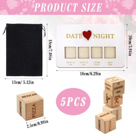 ORUZA Date Night Dice for Couples, Wooden Portable Date Night Dice, Romantic Funny Date Night Ideas Dice Set for Couples Valentine's Day Birthday Anniversary Christmas Husband Wife
