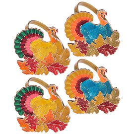 ULTECHNOVO 4pcs Maple Leaf Napkin Elegant Turkey Napkin Holders Creative Buckles for Thanksgiving Festive Table Decor Delicate Design for Casual Formal Settings