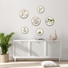 Boho Plant Wall Art Minimalist Green Botanical Round Hanging Sign
