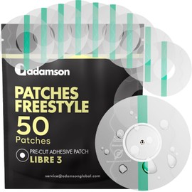 Freestyle Libre 3 Waterproof Plasters - Pack of 50 - Transparent, Durable, No Glue in the Centre, Easy to Apply and Remove, Non-Irritating - for Sports, Swimming, Daily Use