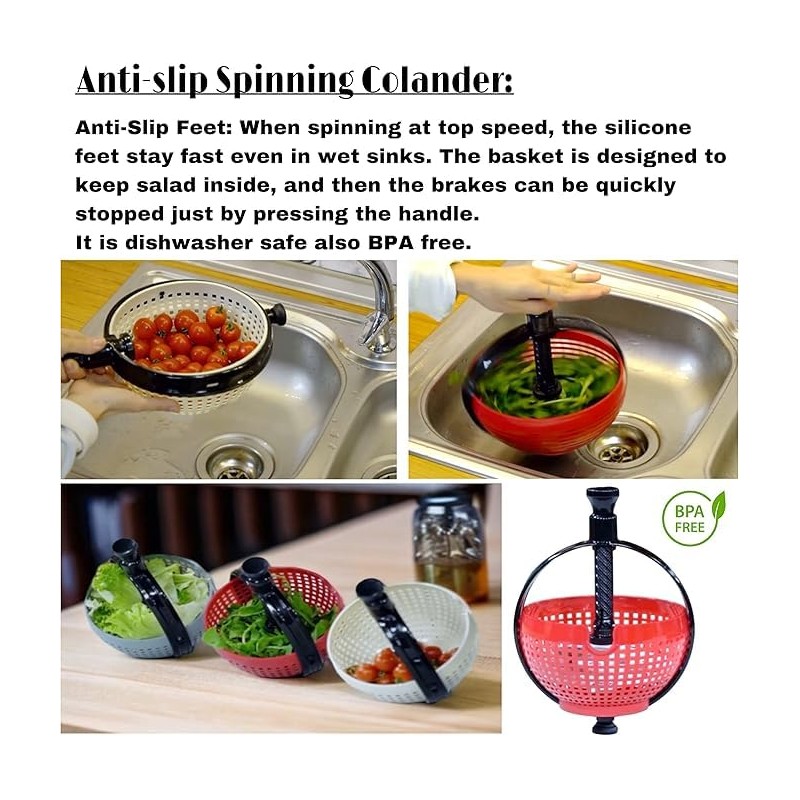 Pro Home Salad Spinner Lettuce Spinner Large Salad Dryer Washer