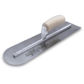MARSHALLTOWN Rounded Front Finishing Trowel, 16 x 4 Inch Steel Blade, Made in the USA, MXS66RE