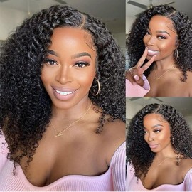 LUXEDIVA 13x6 Kinky Curly Lace Front Wigs Human Hair Curly Wig 24 Inch 12A Brazilian Pre Plucked with Baby Hair HD Transparent Lace Frontal Wigs for Women