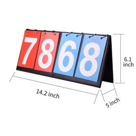 MaoNativey Sports scoreboard scoreboard counter 4-digit sports competition scoreboard portable scoreboard, sports flip scoreboard for basketball, football, badminton, baseball