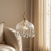 LYTSNUGIC Small Vintage Crystal Pendant Light Kitchen Island,French Brass Glass