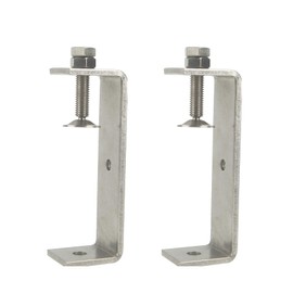 Foxwake Heavy Duty C Clamps 4.6In for Mounting, Metal Stainless Steel U Clamp for Metal Working Small Desk Clamp with Stable Wide Jaw Opening & Protective Pads/I-Beam Design (2pcs)