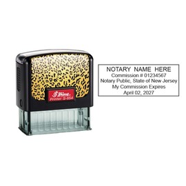 Shiny S-854 Self Inking Notary Stamp New Jersey (Cheetah Faceplate)