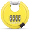 DELSWIN 4 Digit Combination Disc Padlock with Hardened Steel Shackle