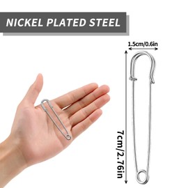 Safety Pins, 30 Pcs Large Safety Pins, 2.8" Heavy Duty Safety Pins for Clothing, Blankets, Crafts, Leather