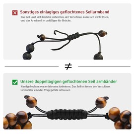 Unisex Natural Gemstone 7 Chakra Bracelet with Tiger’s Eye / Lava Stone / Onyx, 6 - 8 mm, Adjustable Double-Braided Bead Bracelets with Box, Gift for Christmas, Birthdays, Father's Day, for Men & Women, 15 - 25 cm Wrist Circumference, 8mm,