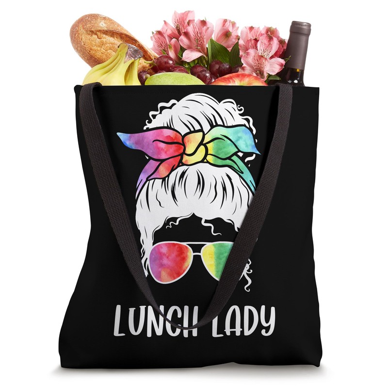 Lunch Lady Messy Bun Retro Lunch Ladies Squad Tote Bag