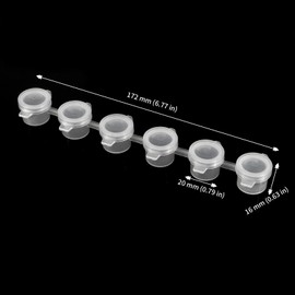 JAPCHET 60 Strips 360 Pots 3ml Empty Paint Strips with Lids Mini Paint Containers Stripes Pots Clear Plastic Storage Containers for Classroom Schools Paintings, clear, blank paint strips