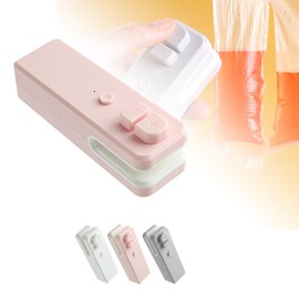 Mini 2 in 1 USB Rechargeable Heat Sealer with Cutter - Portable Vacuum Food Sealer Bag Sealing Machine for Plastic Bags, Snack Bags & More - Keep Food Fresh and Reduce Waste (Pink)