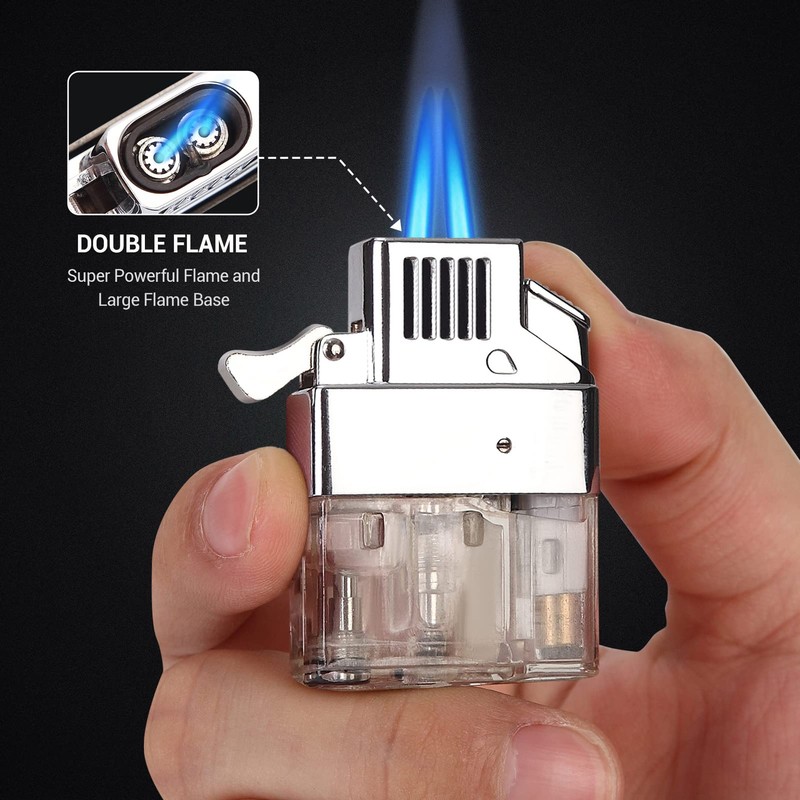 Coldown Butane Lighter Insert, Windproof Gas Lighter with Dual Torch