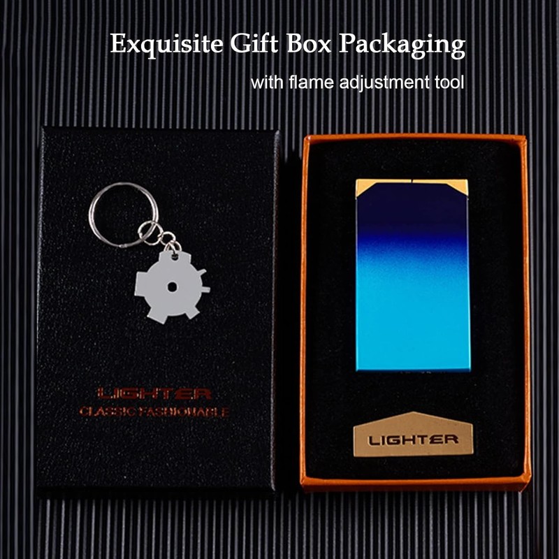 Lighter with Two Flames, Switchable Torch Lighter and Soft Flame