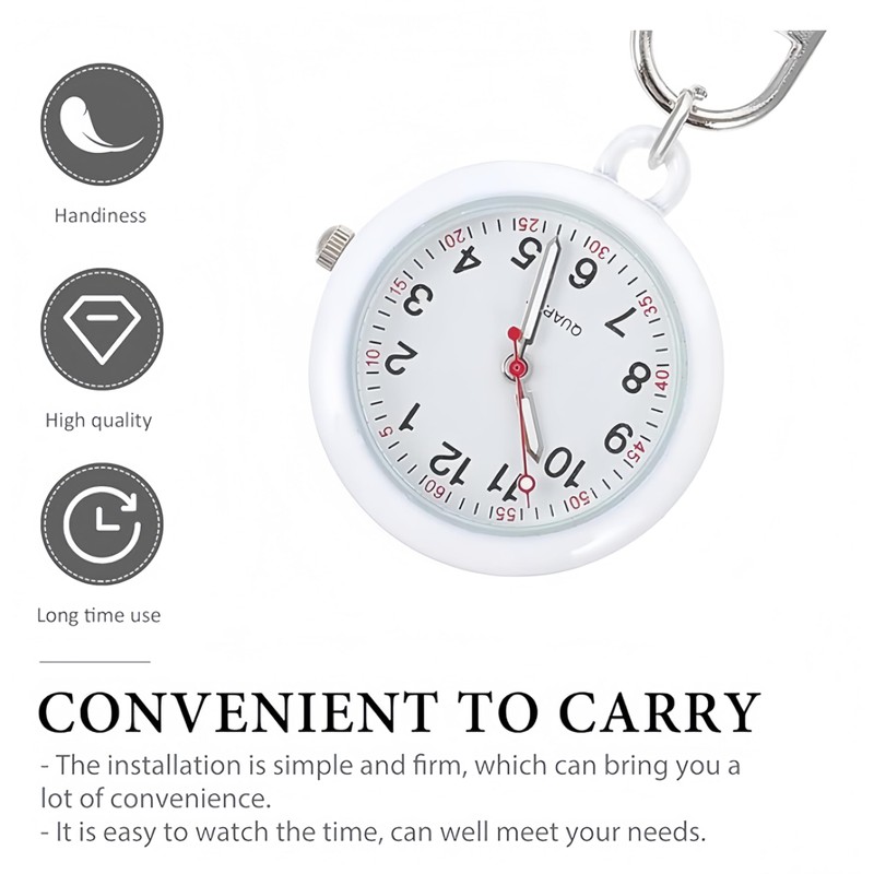 LAoabyoe Clip On Nurse Watch with Second Hand, Glow in
