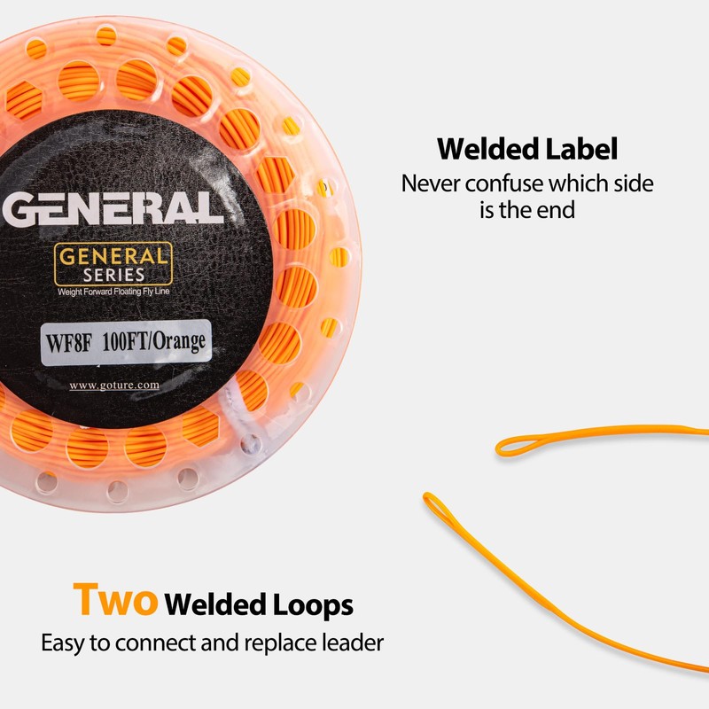 Goture Fly Line Floating with 2 Welded Loops, Weight Forward