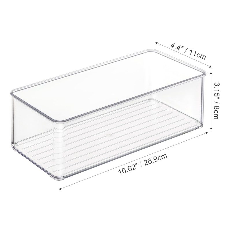 Heyuzb 4 PACK Freezer Organizer Bins Clear Stackable Storage Bins