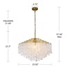 TOCHIC Capiz Shell Chandelier, 6 Lights Gold Coastal Chandelier Light