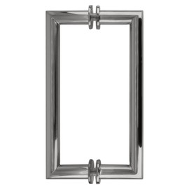 C.R. Laurence CRL Polished Chrome 8" MT Series Round Tubing Mitered Corner Back-to-Back Pull Handle