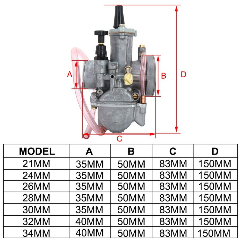 Motorcycle Carburettor, 21 mm, for PWK 90cc / 100cc /