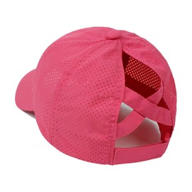 DOOVID - Gorra de béisbol para mujer, de malla para verano, para coleta de caballo, 1 paquete de rosa rojo, One Size