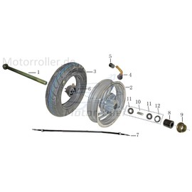 Xfight-Parts Speedometer Cable 970mm Installation Length Both Sides with Union Nut and Square 4-Stroke 50 cc JSD50QT-13 REX-357915