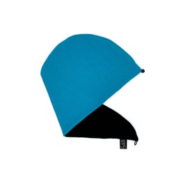 Elizabeth Roberts Hair Towel Wrap Anti Frizz 100% Cotton Double Layered T-Shirt Material (Black/Aquamarine Reversible)