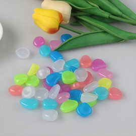 Generic 100 Pcs Glow Stones Colorful Glow in The Dark Pebbles for Fish Tank Aquarium Garden Landscape Walkway Gravel Rocks Decoration, 2cm/0.78 inch