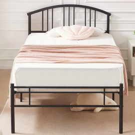 VECELO Twin Bed Frame with Headboard and Footboard, 14 Inch Metal Platform Mattress Foundation, Sturdy Premium Steel Slat/No Box Spring Needed