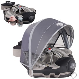 Mambobaby Float No.7 Airplane with Canopy - AnjeeIOT Add Tail Newest Baby Swim Float Non-Inflatable Solid Pool Infant Swim Trainer Swimming Ring for Infant Toddlers 3-48 Months, Gray