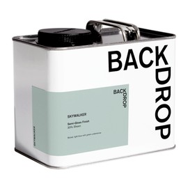 BACKDROP | Premium Interior Paint | Semi-Gloss Finish for Trim & Doors | Self-Priming, Low VOC, Green Wise Certified | SKYWALKER - Muted, light blue with green undertones | 0.5 Gallon